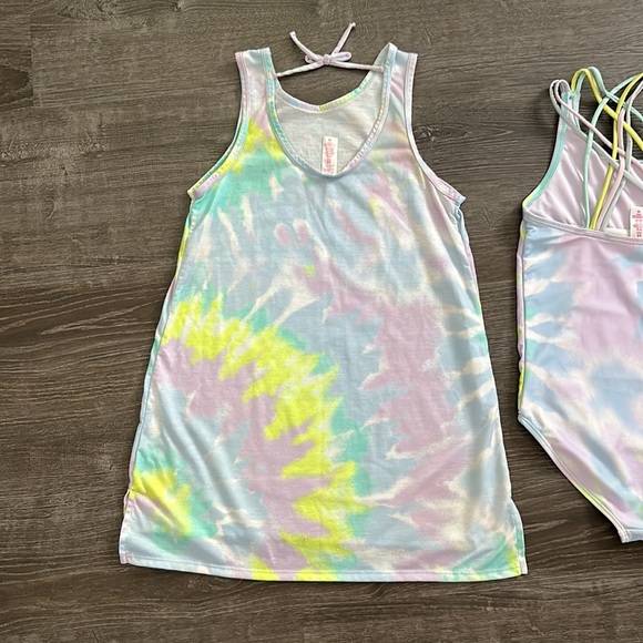 Justice One Piece Swimsuit & Coverup Size 10 M - Picture 8 of 10